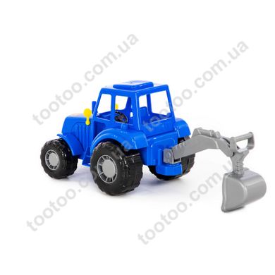 Фотография, изображение Игрушка POLESIE трактор "Мастер" (синий) с лопатой (84873)