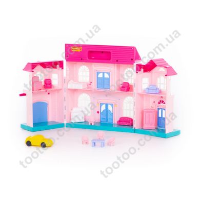 Ляльковий будиночок "Софія" POLESIE з меблями та авто, 14 елементів у пакеті (78018), Разноцветный