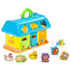 Фотография, изображение Детская развивающая игрушка-сортер "Логический домик для зверей" синий, Polesie (9166-3)