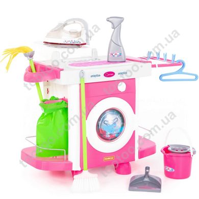 Фотография, изображение Игровой набор для девочки: стиральная машина, утюг и гладильный столик Carmen №6, Polesie (48110)