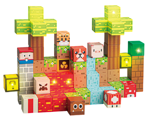 Магнитный конструктор-блоки "Лес" с LED-подсветкой Minecraft, 75 деталей (CH1581)