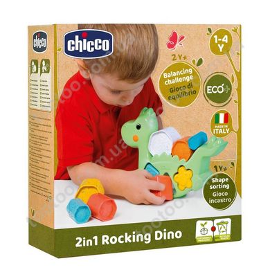 Фотография, изображение Игрушка-сортер 2 в 1 Chicco Eco+ "Балансирующий динозавр" (10499.10)