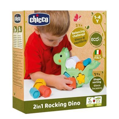 Фотография, изображение Игрушка-сортер 2 в 1 Chicco Eco+ "Балансирующий динозавр" (10499.10)
